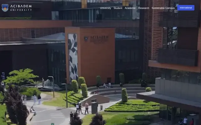 Acıbadem University official website homepage preview