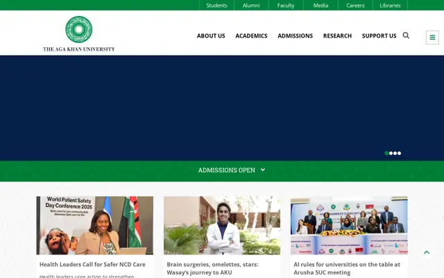 Aga Khan University Medical College official website homepage preview