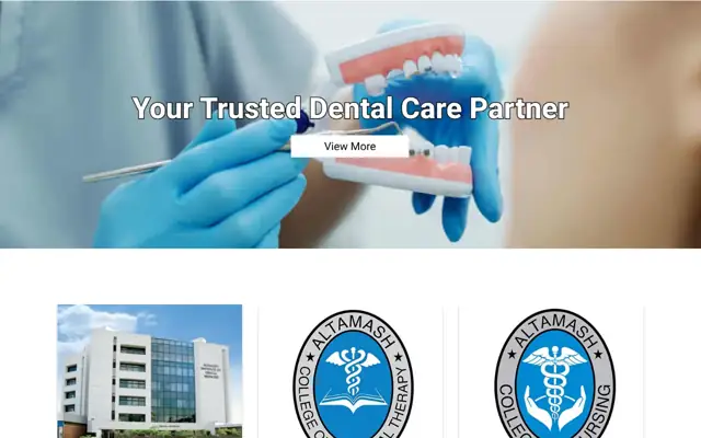 Altamash Institute of Dental Medicine & Medical College official website homepage preview