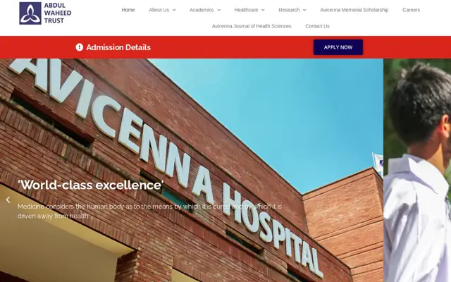 Avicenna Medical College official website homepage preview