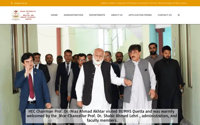 Bolan Medical College (BUMHS) official website homepage preview