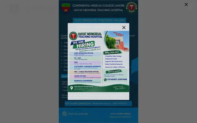 Continental Medical College official website homepage preview