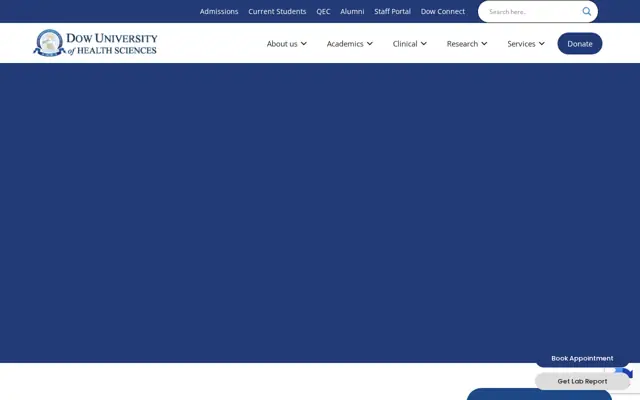 Dow International Medical College official website homepage preview