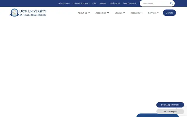 Dow University of Health Sciences (Dow Medical College) official website homepage preview