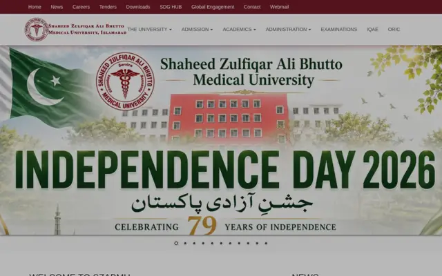 Federal Medical College (SZABMU) official website homepage preview