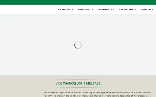 King Edward Medical University official website homepage preview
