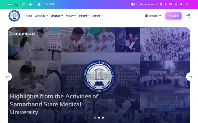 Samarkand State Medical University official website homepage preview