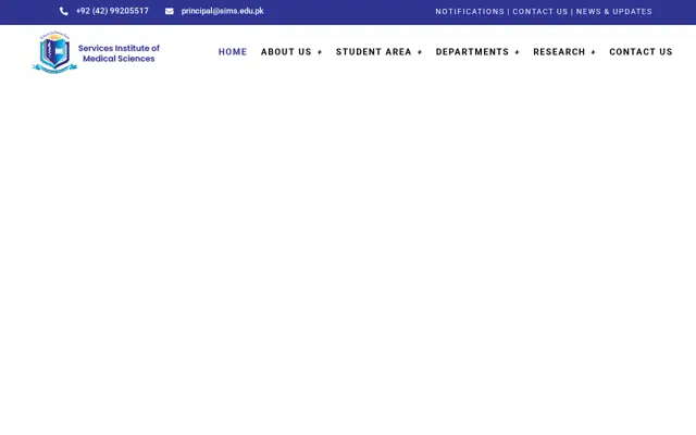 Services Institute of Medical Sciences official website homepage preview