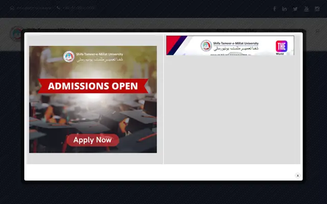 Shifa College of Medicine (STMU) official website homepage preview