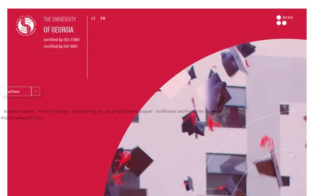 University of Georgia official website homepage preview